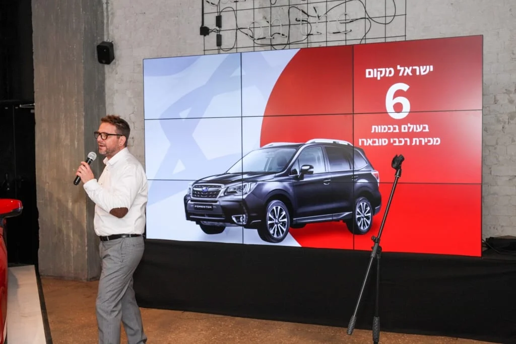 וידאו וול 174*307 ס"מ בהשקת סובארו אימפרזה, מסיבת עיתונאים . מרץ 2017